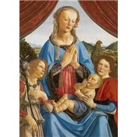 Портреты картины репродукции на заказ - Мадонна с младенцем и двумя ангелами, совместно с Веррокьо