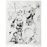 Портреты картины репродукции на заказ - Иллюстрация М. Шагала из книги «Мёртвые души"»