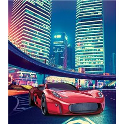 Красный автомобиль - Фотообои детские