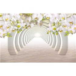 Цветочный вход - 3D фотообои|3Д обои в спальню