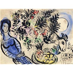 Натюрморт с голубой девушкой - Модульная картины, Репродукции, Декоративные панно, Декор стен