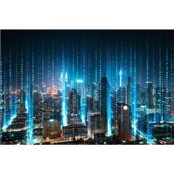 Город цифр - Фотообои Современный город|Ночной город