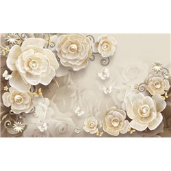 Нежные розы - 3D фотообои|3D цветы