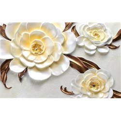 Фарфоровый лотос - 3D фотообои|3D цветы