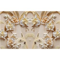 Фарфоровые цветы - 3D фотообои|3D цветы