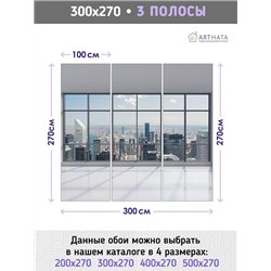 Фотообои флизелиновые - вид на город из окна в интерьере - 300 x 270см - В коридор и гостинную