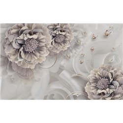 Украшение из ткани - 3D фотообои|3D цветы