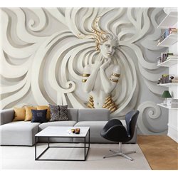 Фотообои на стену флизелиновые - девушка, статуя, скульптура - 200 x 270см - Моющиеся виниловые обои на стену