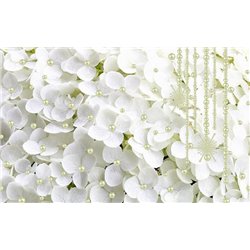 Белоснежная гортензия - 3D фотообои|3D цветы