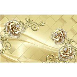 Золотое украшение - 3D фотообои|3D цветы