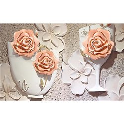 Оранжевые бутоны - 3D фотообои|3Д обои в спальню