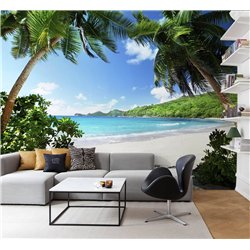 Фотообои 3d на стену - пляж - 200 x 270см - Обои для кухни и гостинной с виниловым покрытием