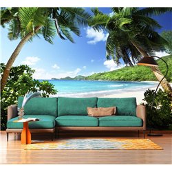 Фотообои 3d на стену - пляж - 200 x 270см - Обои для кухни и гостинной с виниловым покрытием