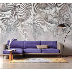 Фотообои 3d на стену - пальмовые ветки - 500x270 см. Обои для кухни и гостинной с виниловым покрытием