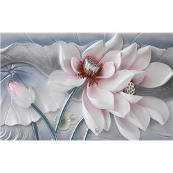 Кувшинки лотоса - 3D фотообои|3D цветы