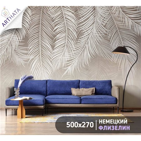Фотообои 3d на стену - пальмовые ветки - 500 x 270см - Обои для кухни и гостинной с виниловым покрытием