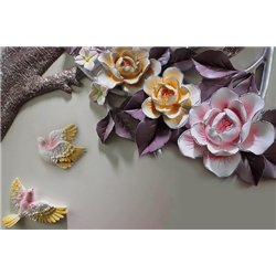 Голуби - 3D фотообои|3D цветы