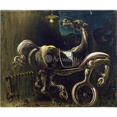 Картина на холсте по фото Модульные картины Печать портретов на холсте Автомобильные обломки рождают слепую лошадь, грызущую телефон