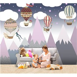 Фотообои детские флизелиновые - горные пики - 300x270. Обои винил на флизелине моющиеся для девочки или мальчика.
