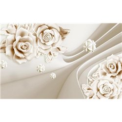 Декоративные розы - 3D фотообои|3D цветы