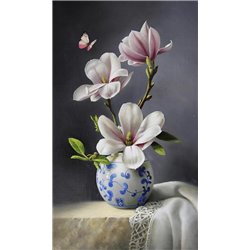 Букет магнолий - 3D фотообои|3D цветы