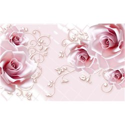 Нежные розы - 3D фотообои|3D цветы