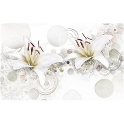 Белоснежные лилии - 3D фотообои|3D цветы