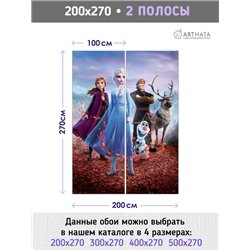 Фотообои на стену детские - холодное сердце - 200 x 270 - Обои винил на флизелине моющиеся для девочки или мальчика.