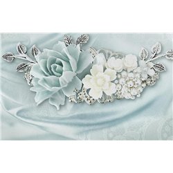 Голубая роза - 3D фотообои|3D цветы