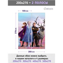 Фотообои на стену детские - холодное сердце - 200 x 270 - Обои винил на флизелине моющиеся для девочки или мальчика.