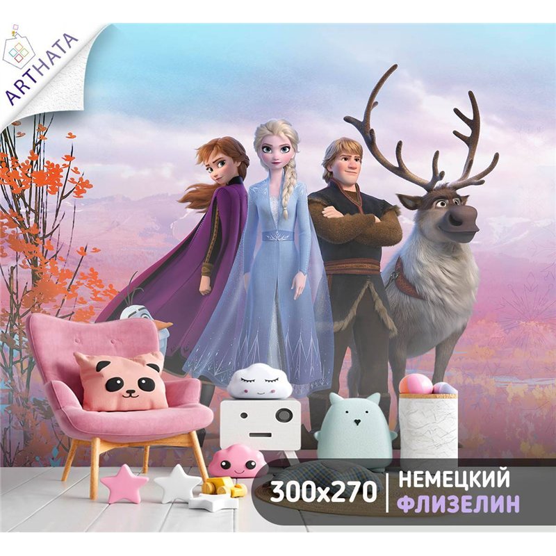 Фотообои детские флизелиновые - Эльза - 300 x 270 - Фотообои для девочки или мальчика герои мультика, природа, пейзаж, эльза, Ди
