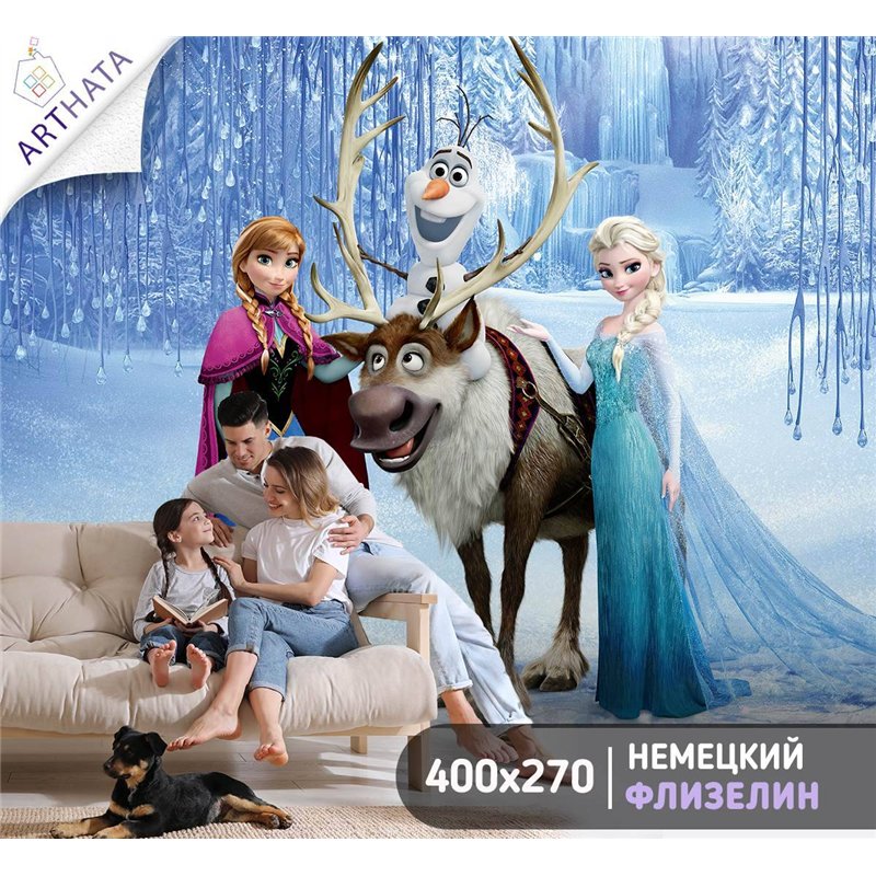 Фотообои детские - холодное сердце герои - 400 x 270см - Обои винил на флизелине моющиеся для девочки или мальчика.
