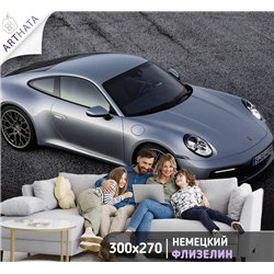 Фотообои детские флизелиновые - спортивная машина - 300x270 см - Обои винил на флизелине моющиеся для девочки или мальчика.