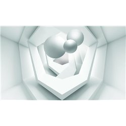 Белые шары - 3D фотообои|Стереоскопические обои