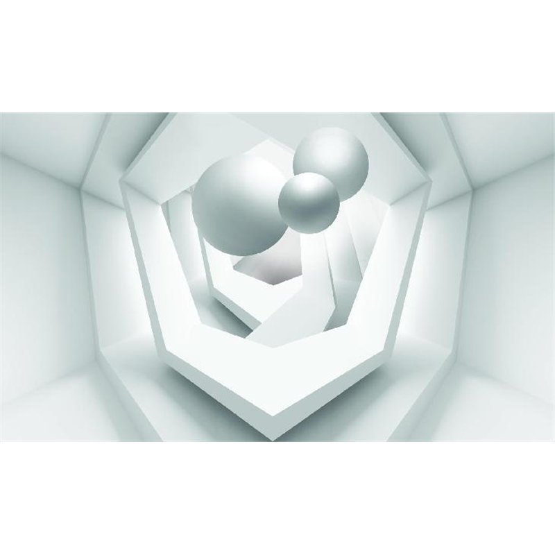 Белые шары - 3D фотообои|Стереоскопические обои