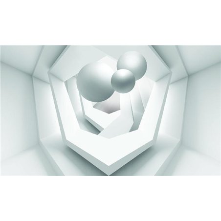Белые шары - 3D фотообои|Стереоскопические обои