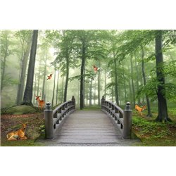 Мостик в лесу - Фотообои Расширяющие пространство