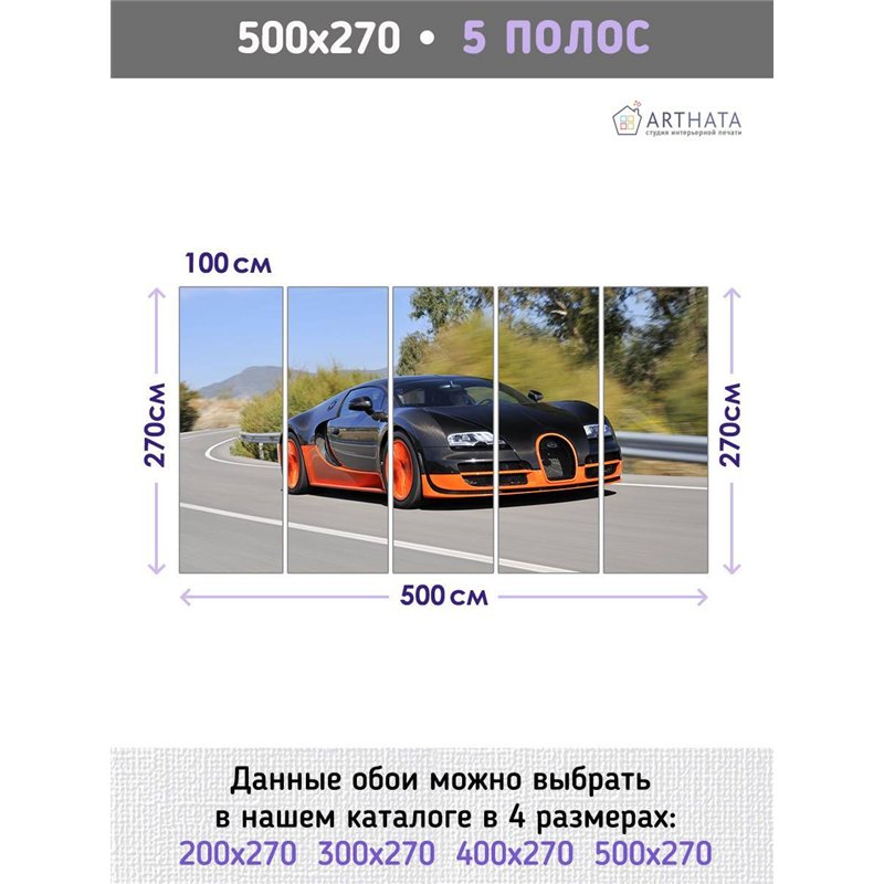 Фотообои в детскую - спортивное авто - 500 x 270 - Обои винил на флизелине моющиеся для девочки или мальчика.