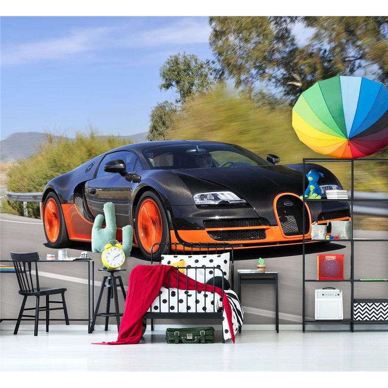 Фотообои в детскую - спортивное авто - 500 x 270 - Обои винил на флизелине моющиеся для девочки или мальчика.