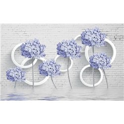 Сиреневые цветы - 3D фотообои|3D цветы