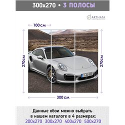 Фотообои детские флизелиновые - спортивная машина - 300 x 270 - Обои винил на флизелине моющиеся для девочки или мальчика.