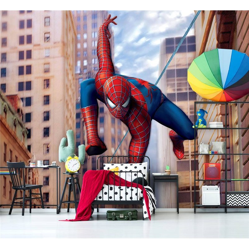 Фотообои детские флизелиновые - человек паук Marvel - 300 x 270 - Обои винил на флизелине моющиеся для девочки или мальчика.