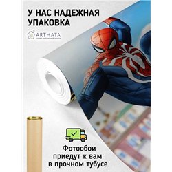 Фотообои детские флизелиновые - человек паук Marvel spider man - 300 x 270см - Обои винил на флизелине моющиеся для девочки или