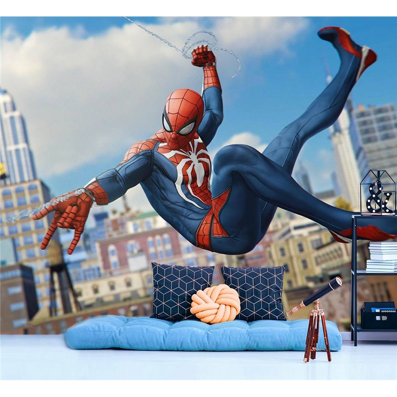 Фотообои детские флизелиновые - человек паук Marvel spider man - 300 x 270см - Обои винил на флизелине моющиеся для девочки или