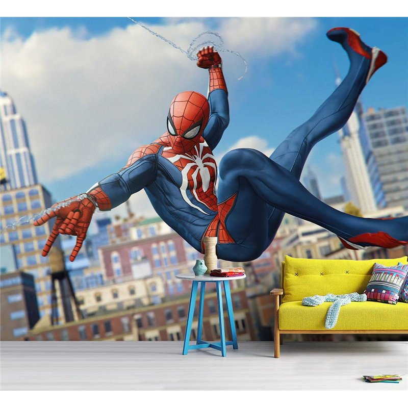 Фотообои детские флизелиновые - человек паук Marvel spider man - 300 x 270см - Обои винил на флизелине моющиеся для девочки или