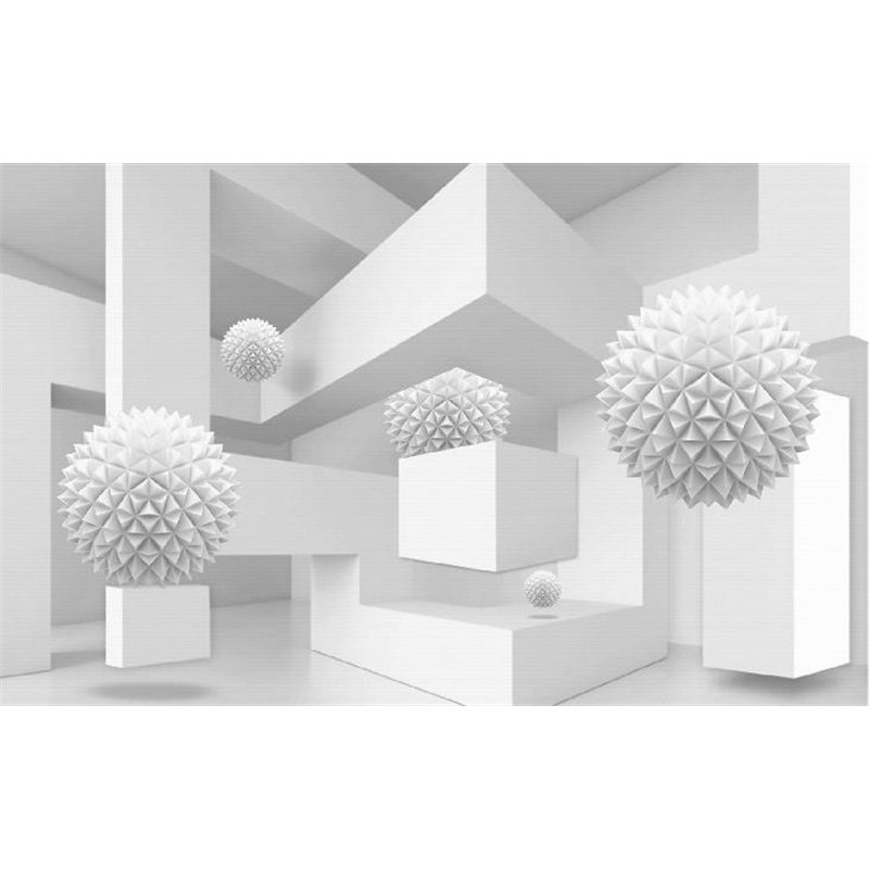 Белая комната - 3D фотообои|3D фигуры