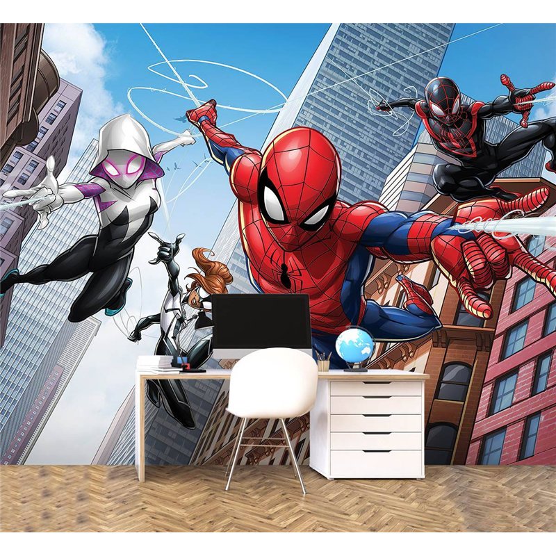 Фото-обои детские флизелиновые - человек паук Marvel spider man - 300 x 270 - Обои винил на флизелине моющиеся для девочки, маль