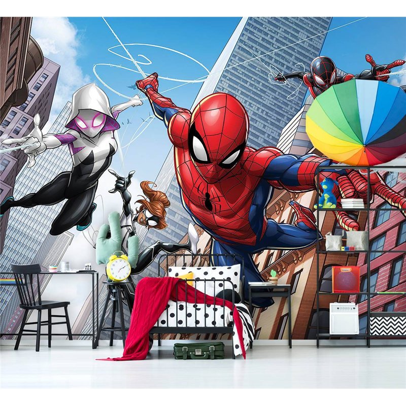 Фото-обои детские флизелиновые - человек паук Marvel spider man - 300 x 270 - Обои винил на флизелине моющиеся для девочки, маль