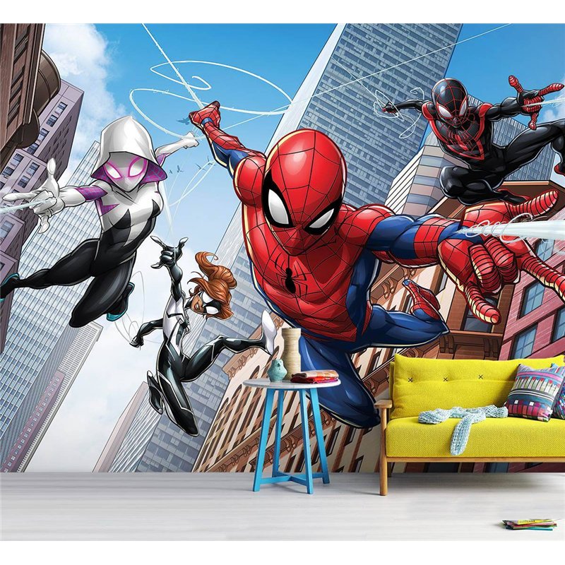 Фото-обои детские флизелиновые - человек паук Marvel spider man - 300 x 270 - Обои винил на флизелине моющиеся для девочки, маль