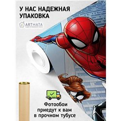 Фотообои детские - мультфильм человек паук - 400 x 270 - Обои винил на флизелине моющиеся для девочки или мальчика.